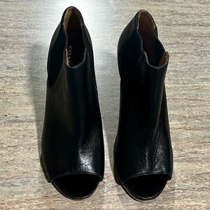 Coach Adrianna black open toes with Croco heels